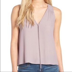 Lush Purple Tie Neck Tank Top